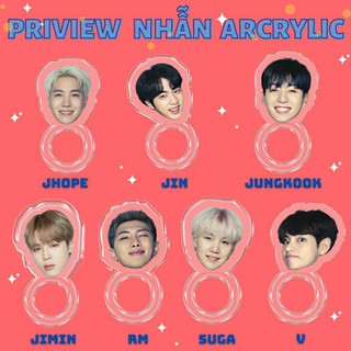 Nhẫn bts - nhẫn arcrylic bts siêu đáng yêu