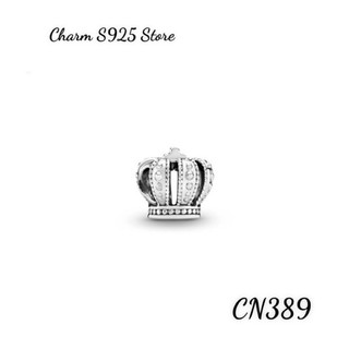 Charm pan ale vương miện trắng bạc s925 cao cấp