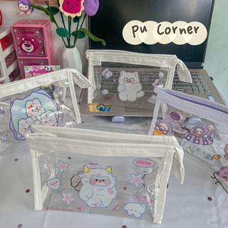 Hộp bút - bóp viết tam giác trong suốt hình gấu thỏ nhiều mẫu cute siêu to