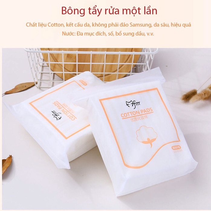 Bông tẩy trang 3 lớp Cotton Pads túi 222 miếng
