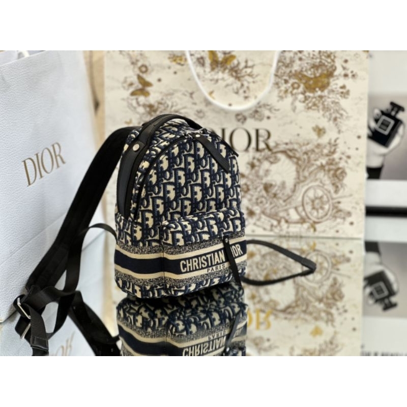 Balo nữ D.I mini sz16cm vải thêu loại đẹp phom cứng fullbox