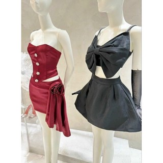 sét áo cúp ngực chân váy nơ eo