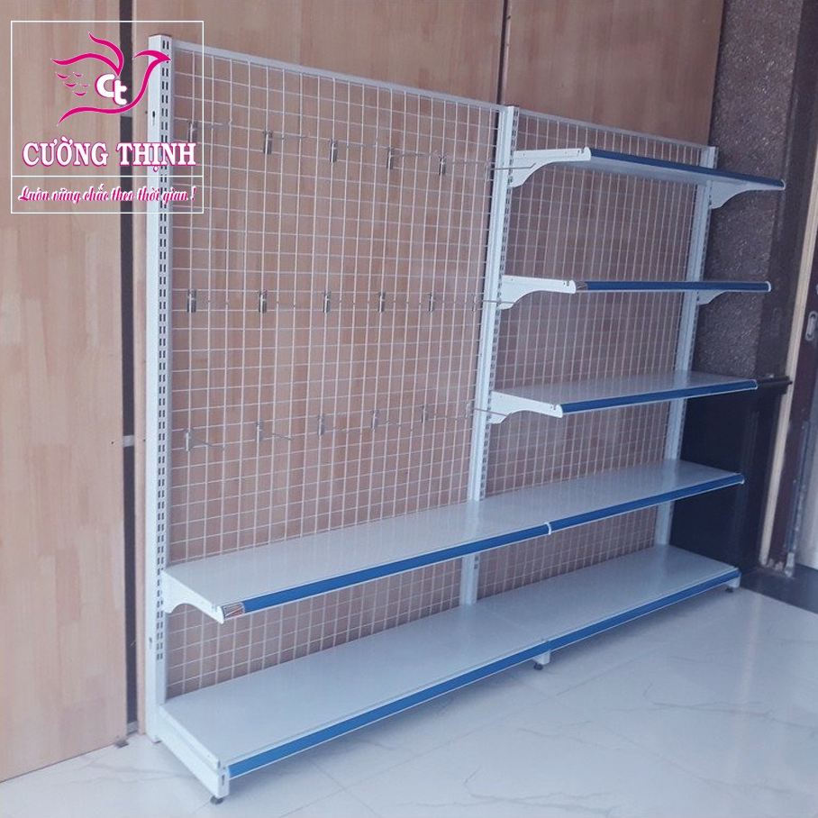 Kệ lưới treo phụ kiện  x 2 tầng, tặng kèm 15móc 15cm
