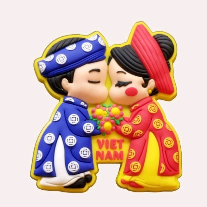 Nam châm dán tủ lạnh lưu niệm Việt Nam, hít tủ lạnh - fridge magnets , đôi phu thê