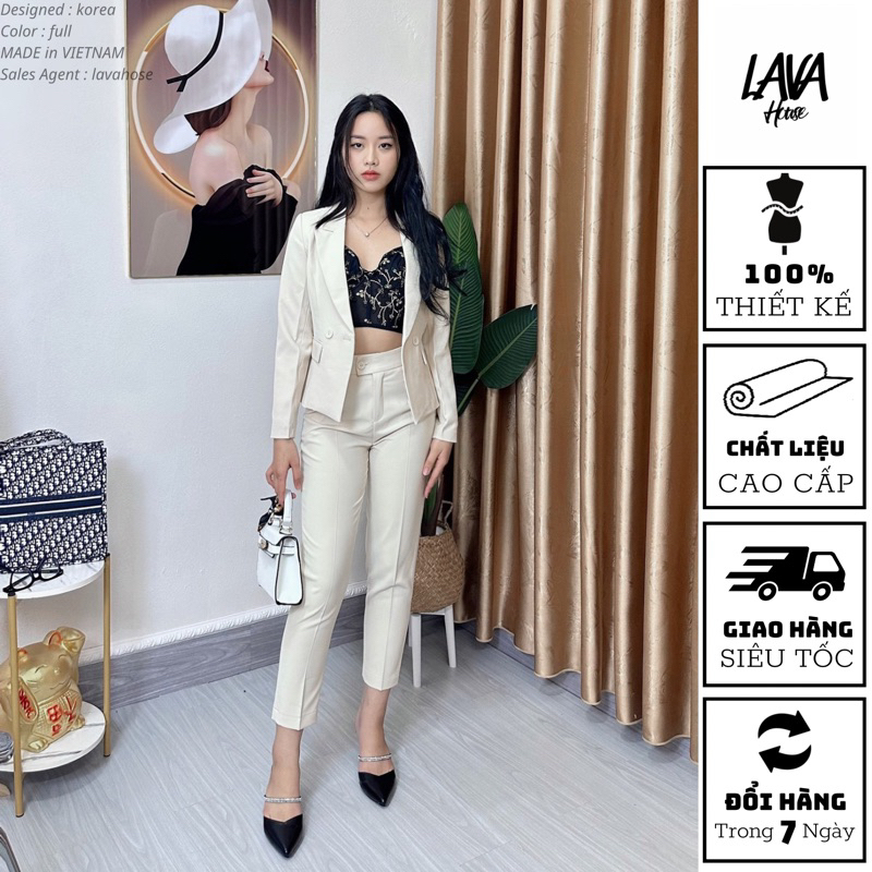 Bộ Vest nữ cao cấp phong cách công sở thanh lịch sang trọng Q001
