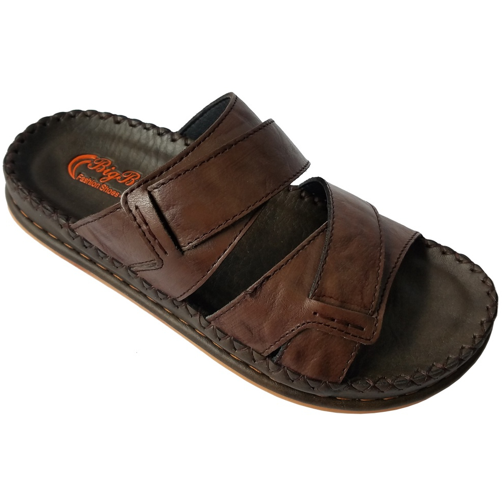 Dép Nam Quai Chéo BIGGBEN Da Bò Thật Cao Cấp HKD629