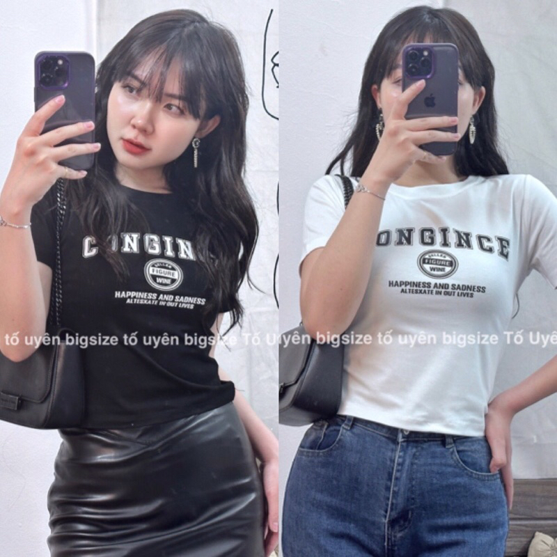 Áo Thun Dáng Croptop In Chữ CONGINCE Hàng QC Loại 1 Có Bigsize 45-80kg #174