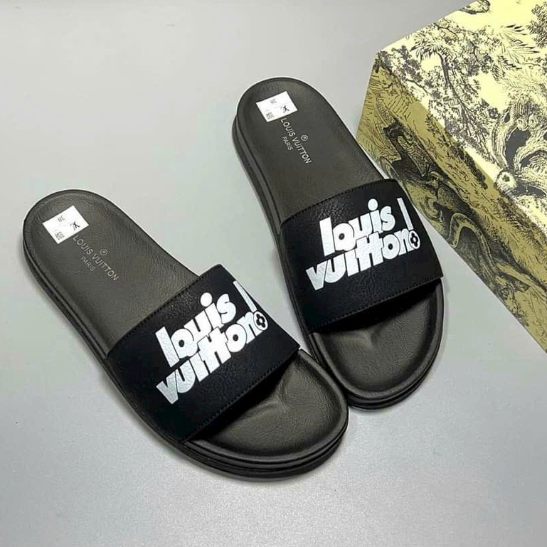 Dép Nam Lv cao cấp full box - Dép quai ngang LV nam SPF Đế Cao Su Cao Cấp