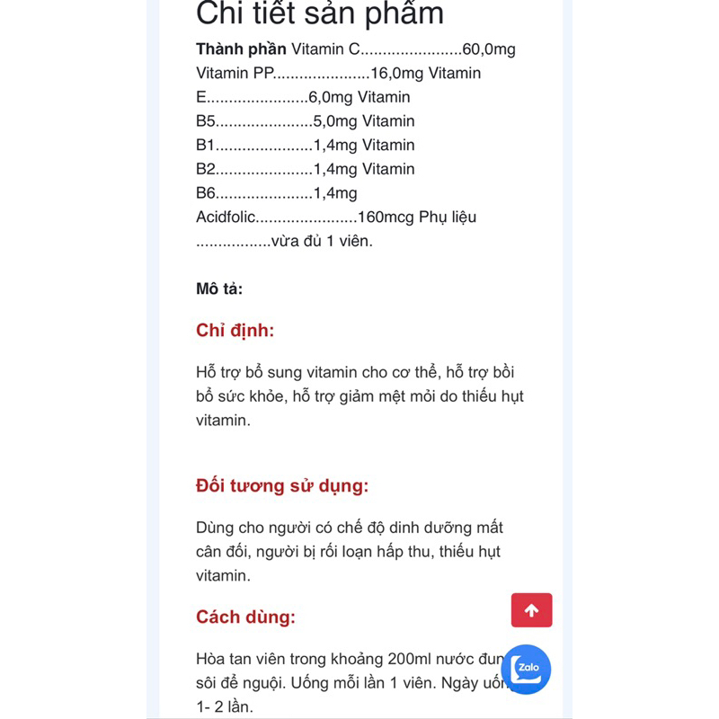 Viên sủi bổ sung Vitamin. MultiOpc. típ 20 viên