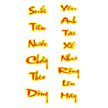 Tem chữ thơ nhiều mẫu dán trang trí xe tải, xe ô tô. Tem decal thơ chữ suối tiên nước chảy theo ...Tem thơ các loại dan