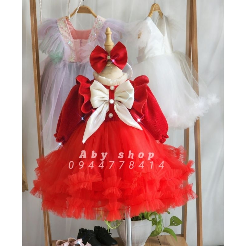 Váy công chúa cho bé tặng kèm cài tóc