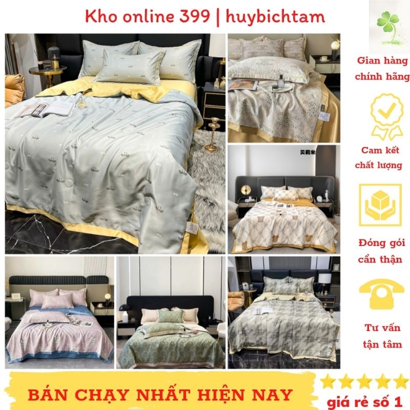 [RẺ VÔ ĐỊCH] set chăn ga lụa thái mềm mát mịn 4 món hàng nhập, shop chuyên sỉ chăn ga gối nệm