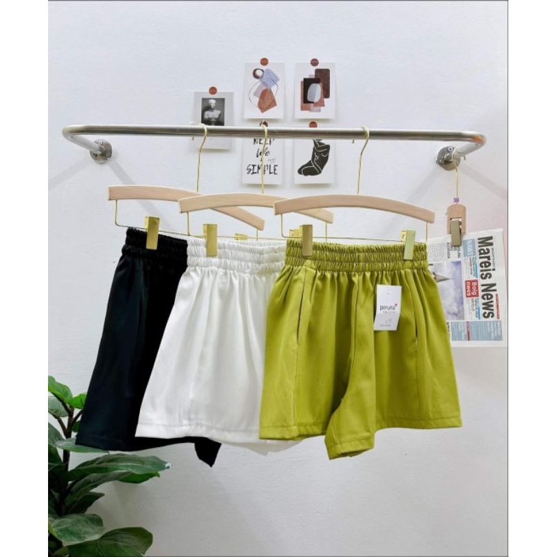 Quần short nữ, quần đùi nữ lưng chun chất phồng ống rộng cực mát freesize <60kg | BigBuy360 - bigbuy360.vn