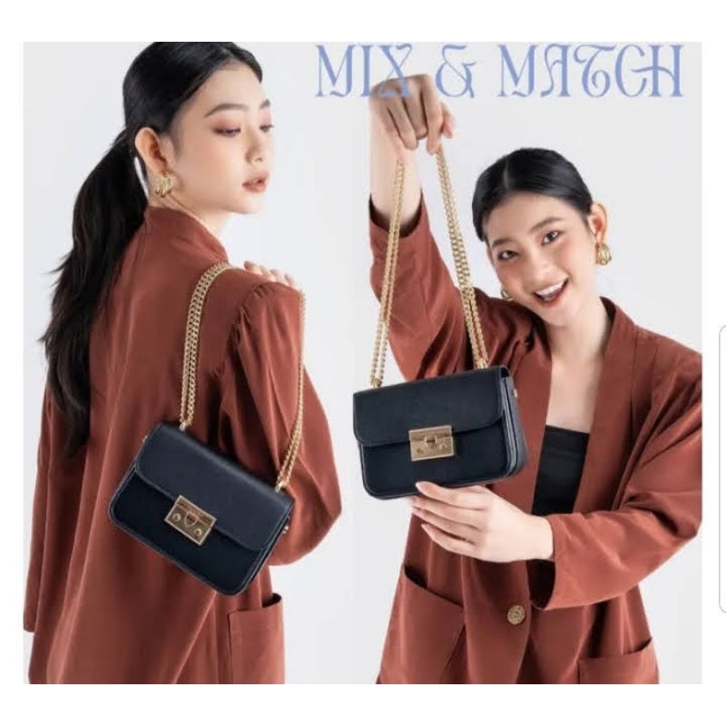 Túi nữ đeo chéo da mềm nắp gập khóa vàng _YUUMY Seasand YN109