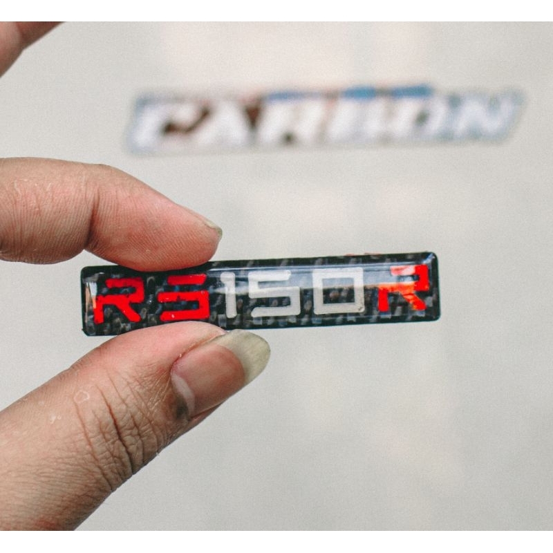 Tem LOGO Dán RS150R Đúc Sợi CarbonFiber Cao Cấp