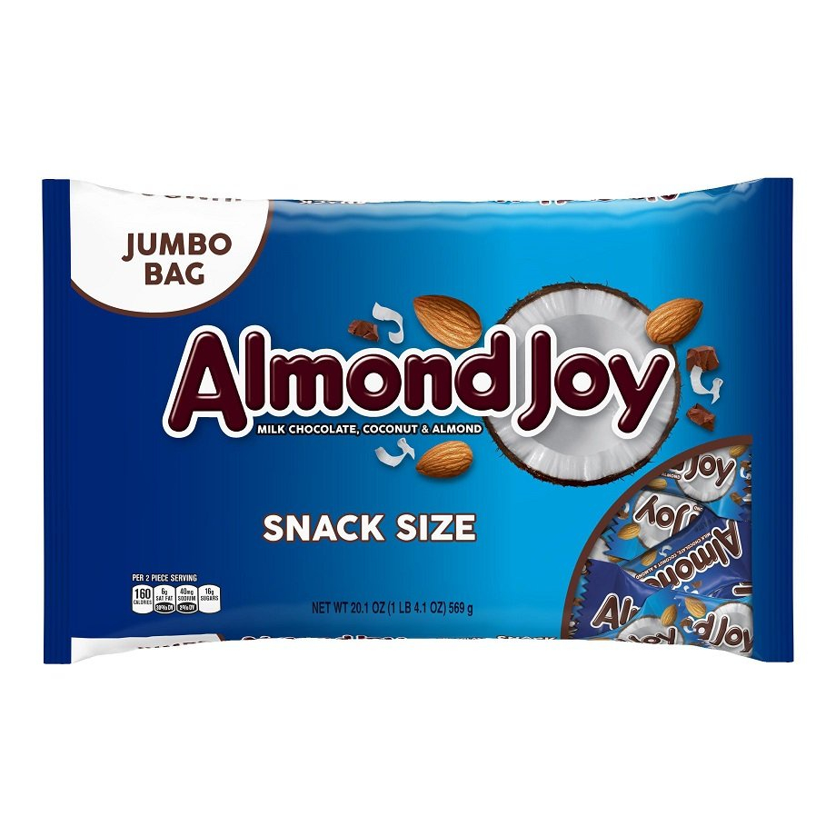 Kẹo Socola Mỹ ALMOND JOY Coconut and Almond Chocolate Snack Size Candy Bars