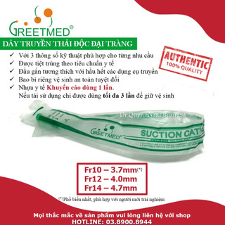 [Siêu Tiết Kiệm] 10 Dây truyền thải độc đại tràng cà phê hãng GreetMed loại CH/Fr10 - coffee enema, dây hút đàm nhớt