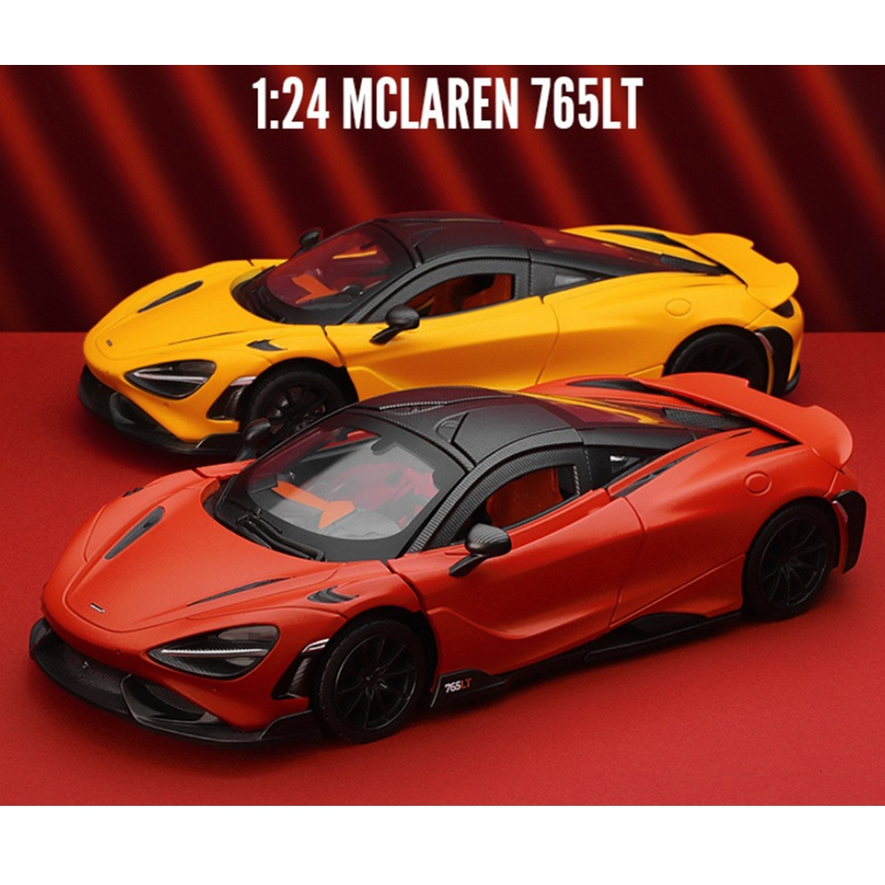Xe mô hình sắt siêu xe Mclaren 765LT TẶNG KÈM BIỂN SỐ tỉ lệ 1:24 MSZ 3 màu