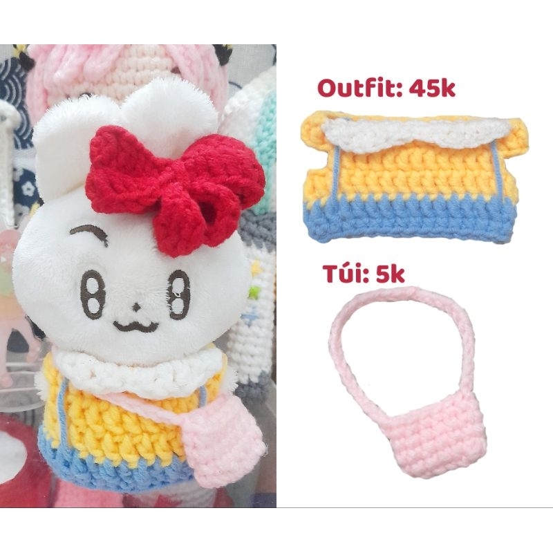 Set đồ +túi nhỏ cho doll 10cm