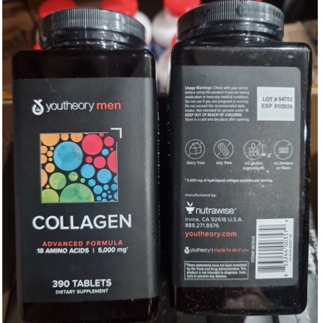 Collagen nam - Youtheory Mens Collagen hộp 390 viên