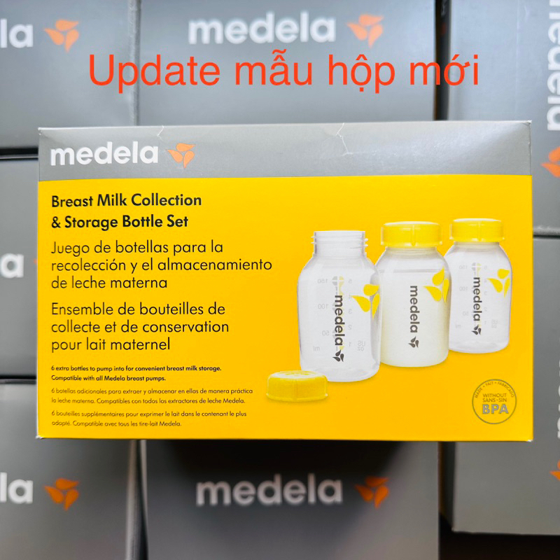 Bình trữ sữa Medela 150ml - 250ml logo in màu