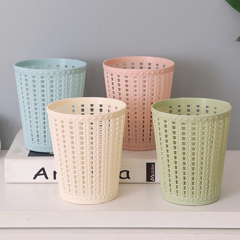 Ống hộp nhựa đan lưới đủ màu Đựng Bút cọ trang điểm tiện dụng dễ thương decor bàn học