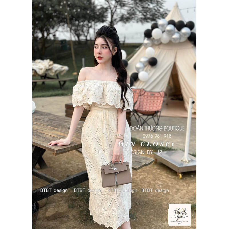 Set Bộ Trễ Vai Phối Ren Tầng MIN • Melanie Boutique