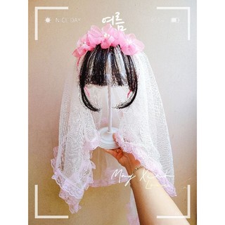 Lúp cô dâu màu hồng phối trắng cho bé