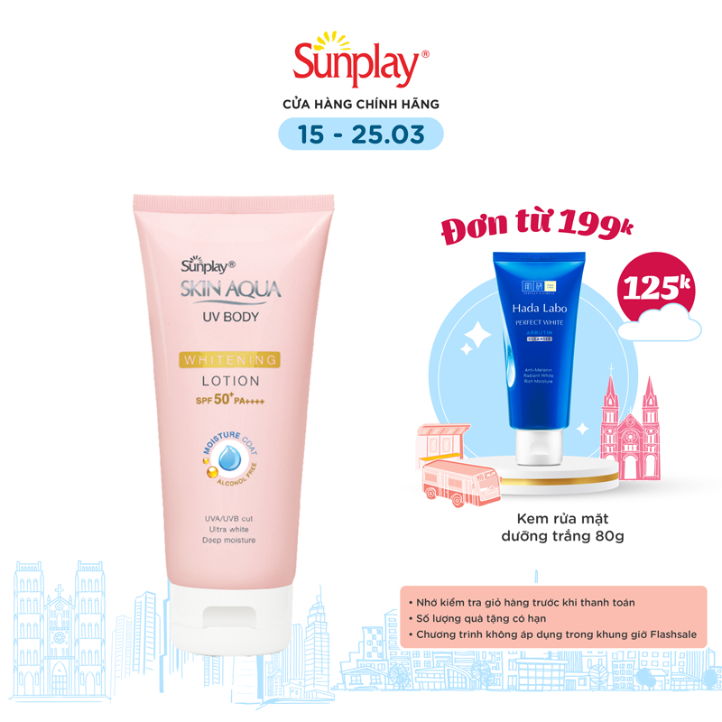Kem chống nắng dưỡng thể trắng mịn Sunplay Skin Aqua UV Body Whitening Lotion SPF 50+ PA++++ 