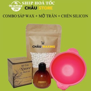 Combo triệt lông sáp wax cao cấp mỡ trăn nstore và chén silicon tặng kèm quà