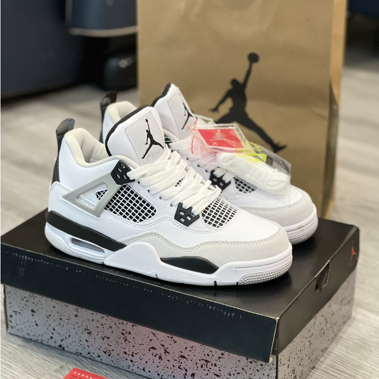 Giày Jd 4 1st Retro White, jordan 4 chất lượng Best, full phụ kiện chuẩn, túi xách