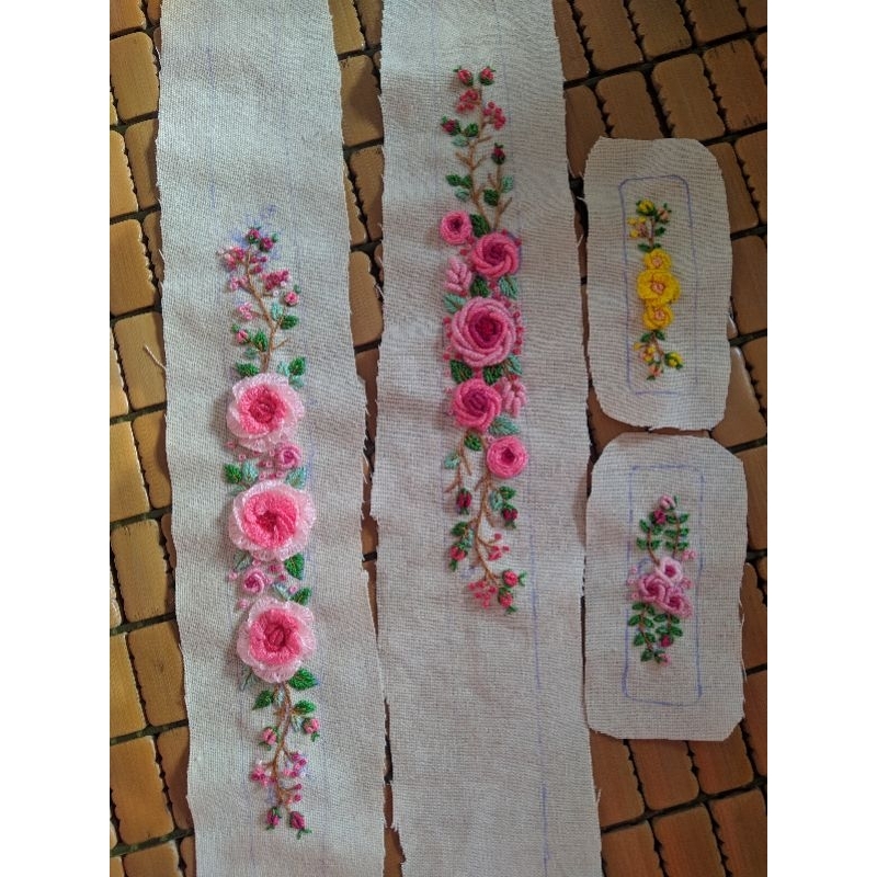 Bờm tóc cài tóc thêu tay handmade hoa hồng nổi phong cách HQ