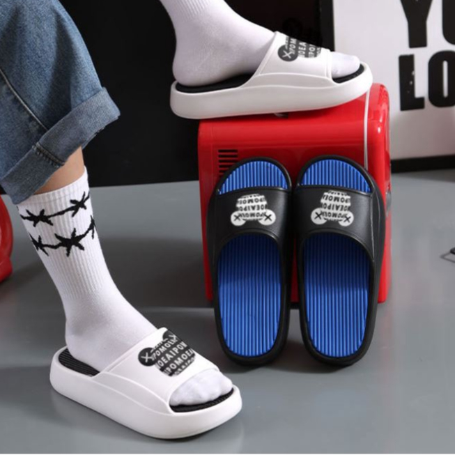 Dép bánh mì độn đế nam nữ siêu nhẹ chất liệu Eva cao cấp in hình mặt gấu