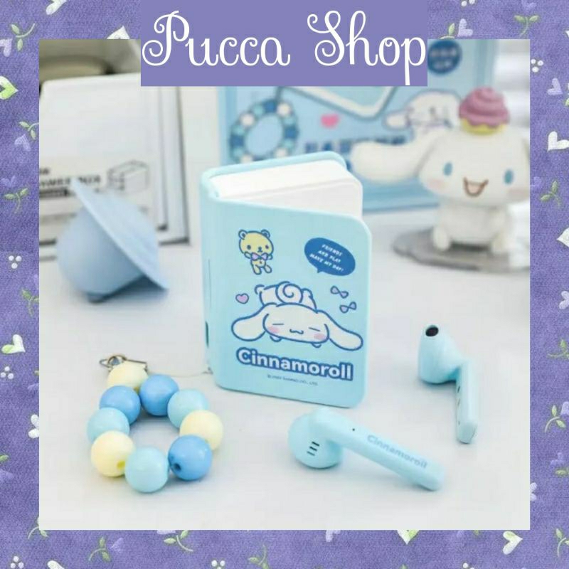Tai nghe không dây Kuromi Cinnamoroll Pochacco hình quyển sách bluetooth 5.0