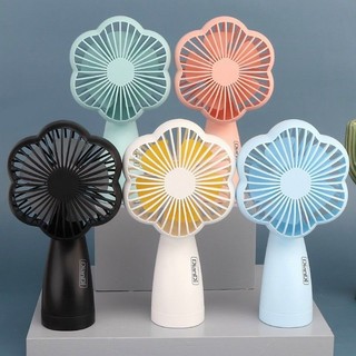 Quạt mini cầm tay hoa cúc có đèn led