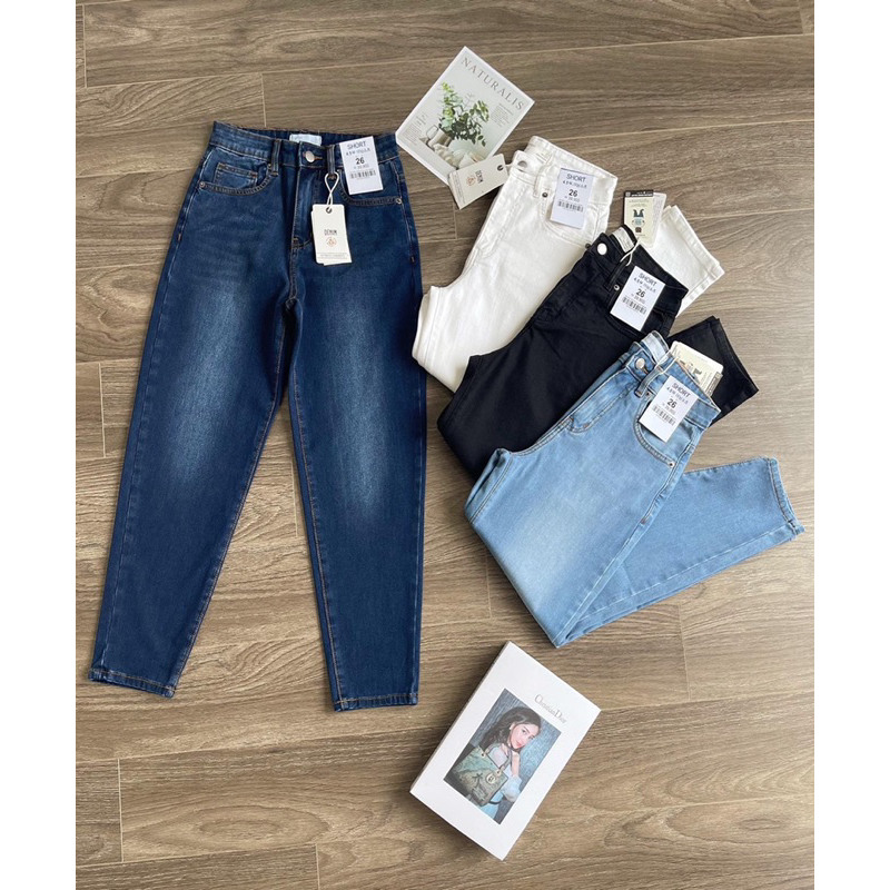 Quần momjeans lưng cao Whoau