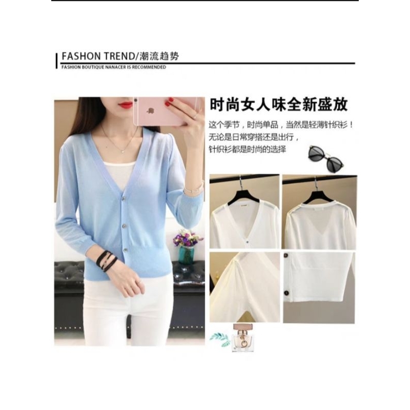 Áo khoác cadigan dệt kim dáng ngắn thời trang mùa hè