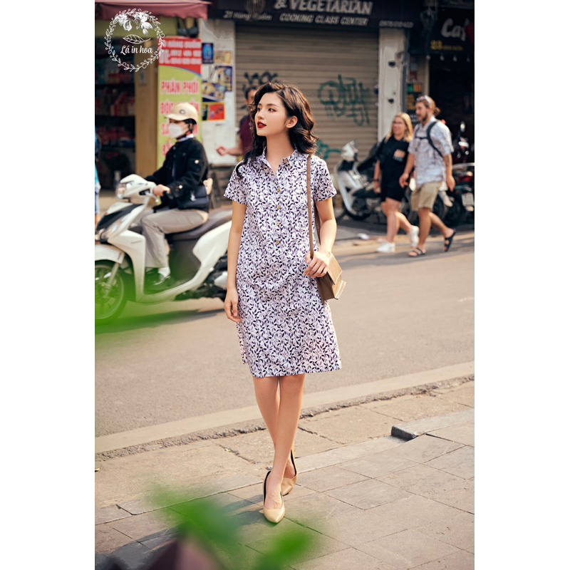 Váy Hè Suông A Sơmi Lá In Hoa Chất Thô Mát 38-74kg