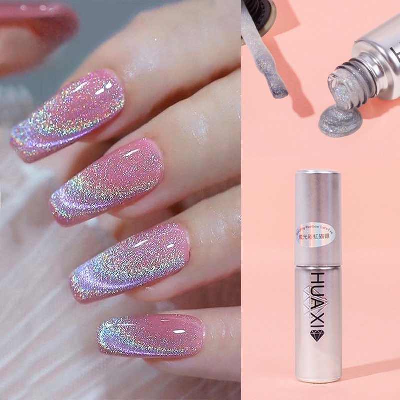 Top mắt mèo kim cương Huaxi 9D chính hãng  - sơn gel mắt mèo kim cương Huaxi lấp lánh sang chảnh