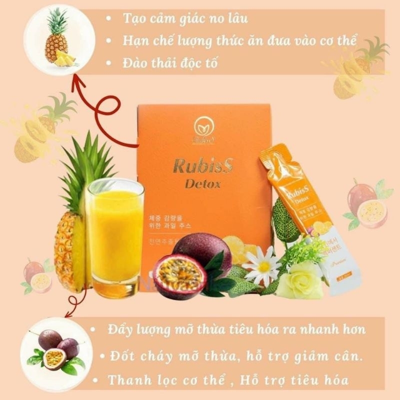 Giảm cân Rubiss Detox giảm cân chính Hãng tặng kèm quà