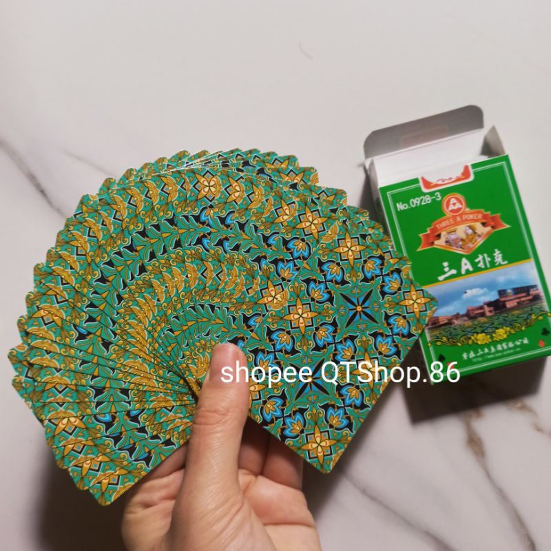 (Xả kho) Bộ Bài Tú Lơ Khơ Xanh Lá Cây Hoa Văn HÀNG LOẠI 1