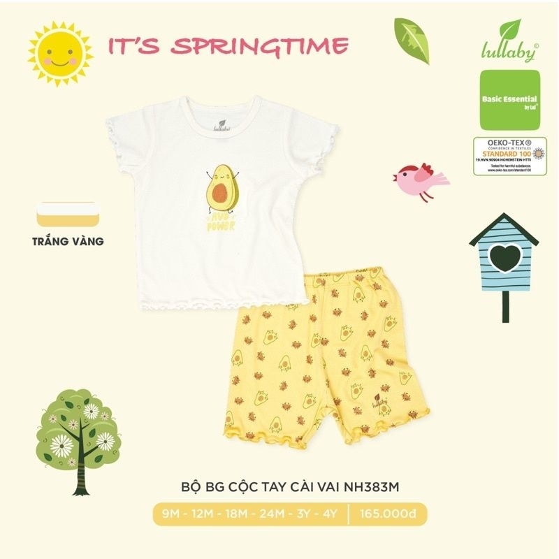 Bộ cộc tay cao cấp  Bé Gái petit Lullaby  2023 NH383M - NH483M