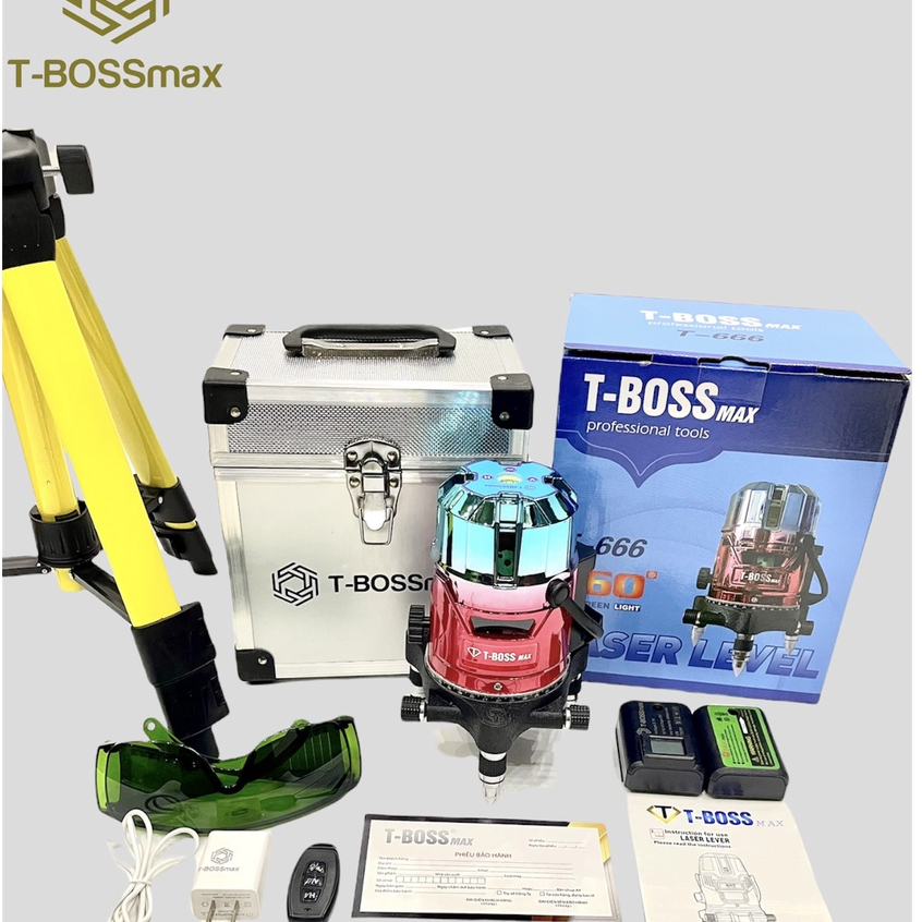 MÁY CÂN BẰNG LASER T-BOSS 666 CHÍNH HÃNG - 5 TIA XANH SIÊU SÁNG