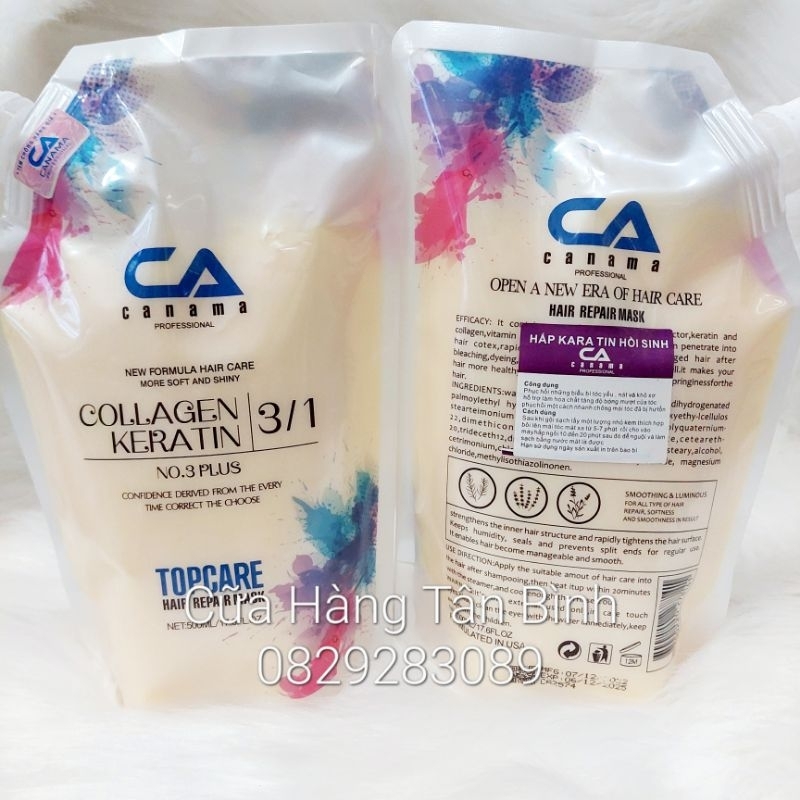 Hấp phục hồi KARATIN CA collagen phục tóc yếu , và khô xơ dùng cho salon tóc,hàng chính hãng công ty