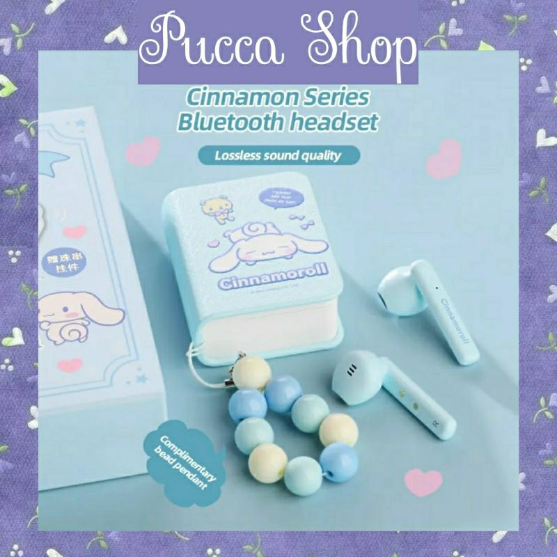 Tai nghe không dây Kuromi Cinnamoroll Pochacco hình quyển sách bluetooth 5.0