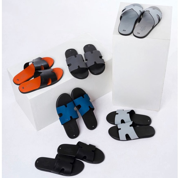 Dép Chữ H Nam Bản Màu Xám, Dép Nam Quai Ngang Hiện Đại Chống Thấm Nước Đi Êm Thoáng Chân Độ Bền Cao