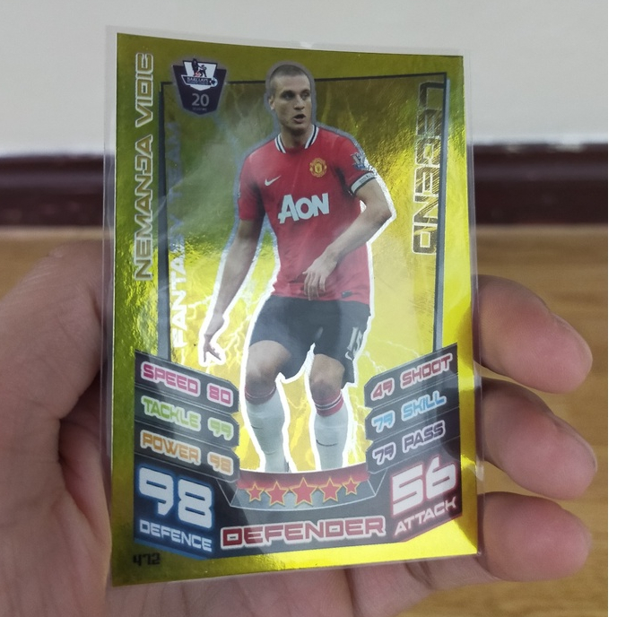 Match Attax 12/13 Legend - Vidic ( thẻ huyền thoại EPL 12/13 - hiệu ứng Gold cực đẹp )