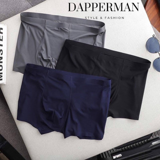 Bộ 3 quần boxer nam lụa su lạnh không đường may mặc như không mặc thoáng mát DAPPERMAN
