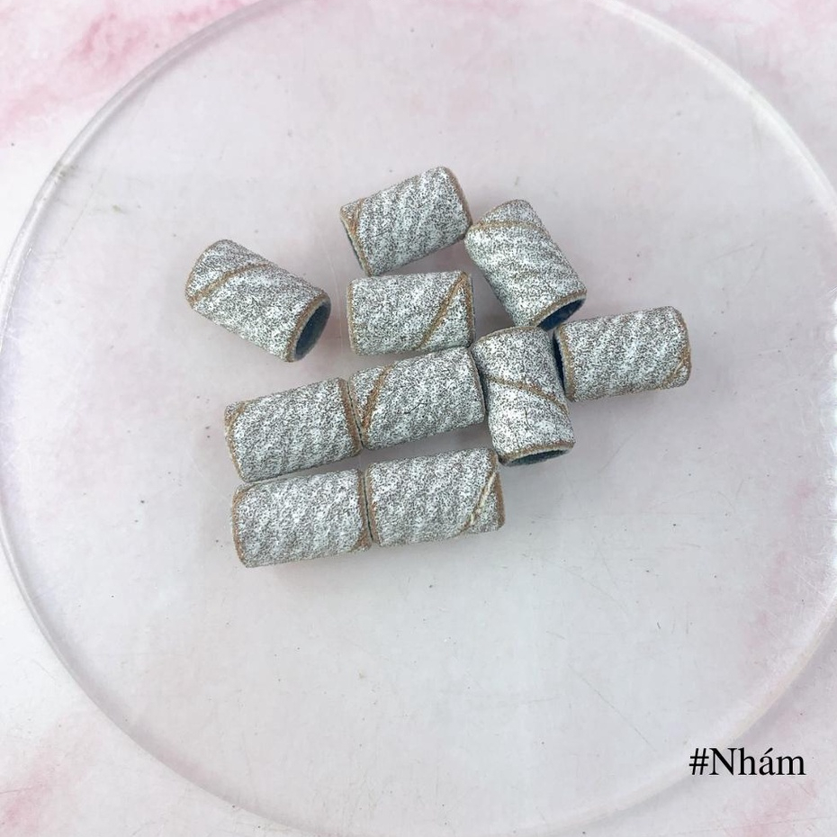 Hộp 100 Đầu Mài Giấy Nhám Mài Móng Tay Màu Nâu Xám Xanh Mịn Nhám Nhiều Loại