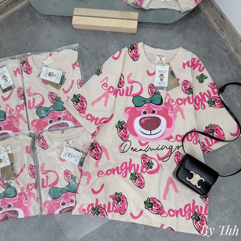 ÁO PHÔNG GẤU DÂU HỒNG